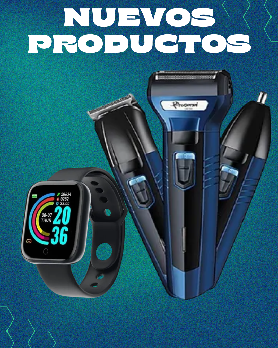 reloj y68 patillera geemy 3 en 1